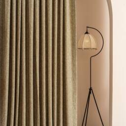 Linen Curtain Panel French Pleat, Custom Size, Heavyweight Cotton Blend - thumbnail 3
