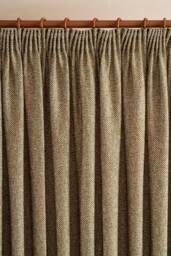 Linen Curtain Panel French Pleat, Custom Size, Heavyweight Cotton Blend - thumbnail 1