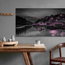 Bristol Clifton Suspension Bridge Hotwells Panoramic Purple , Home D??cor Canvas Print Art Framed - thumbnail 2