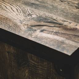 Industrial Oak Sideboard, Modern Wood Console Table With Shelves, Rustic Metal Storage Cabinet - thumbnail 4