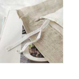 Soft Linen Duvet Cover Set 3-Piece With Flanged Pillowcases - Cream White Bedding Beige Trim - thumbnail 4