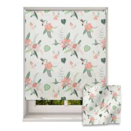 Hummingbirds & Hibiscus Roller Blind, Children's Made To Measure, Jungle Hummingbird Blind