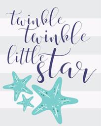 Nautical Nursery Art Print Teal Starfish Decor - thumbnail 3