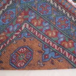 3x5 Ft Orange Afghan Bukhara Rug, High Pile Plush Wool Hand Knotted Tribal Turkmen Rug Oriental Area Rug, For Living Room, Bedroom - thumbnail 4