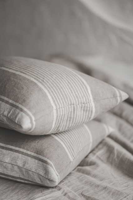 French Style Linen Pillowcase With Natural Stripes, Rustic Cushion Cover, Throw Pillow Heavyweight Soft Pillowcase - image 1
