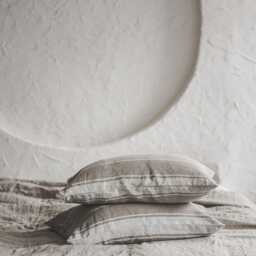 French Style Linen Pillowcase With Natural Stripes, Rustic Cushion Cover, Throw Pillow Heavyweight Soft Pillowcase - thumbnail 3