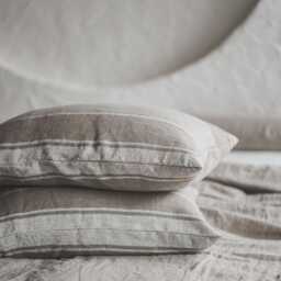 French Style Linen Pillowcase With Natural Stripes, Rustic Cushion Cover, Throw Pillow Heavyweight Soft Pillowcase - thumbnail 2