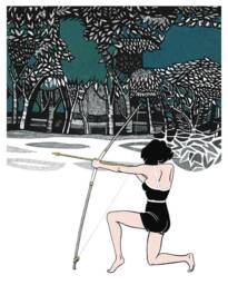 Defend - Gicl??e Print Of Original Gouache + Watercolor Ink Painting - thumbnail 1