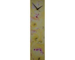 Modern Yellow Glass Clock, Abstract Wall Art, Handmade Home Decor - thumbnail 1