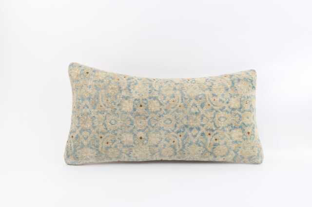 Bohemian Kilim Lumbar Pillow Cover, Turkish Wool - 12x24 - image 1