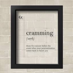 Transparent Cramming Definition Dorm Wall Art Print Procrastination Funny Quote Typography Poster Decor Office - thumbnail 2