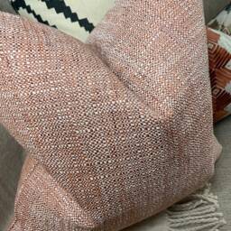 Modern Orange Cushion Cover - Sofa Bed Pillow Cover, Decorative Livingroom Home Accesories , Handmade John Lewis Weave Fabric - thumbnail 4
