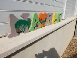 Wooden Letter, First Name, Baby Personalized Birth Gift, Letter To Put Down, Lion King Theme - thumbnail 2