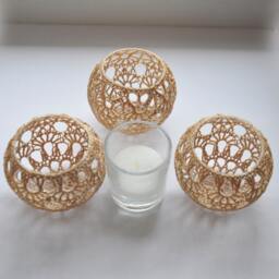 5 Lace Candle Holders Wedding Table Centerpiece Set Of 5, Lighting, Gold Decor, Party Decoration - thumbnail 3