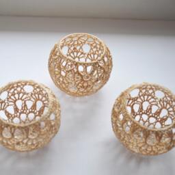 5 Lace Candle Holders Wedding Table Centerpiece Set Of 5, Lighting, Gold Decor, Party Decoration - thumbnail 2