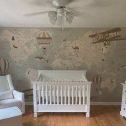 Animal World Map Wallpaper Kids Nursery Wall Decor - thumbnail 2