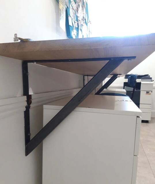 Heavy Duty Metal Bracket, Floating Desk Table, Shelf, Sink Wall Mounted, Breakfast, Solid Strong Steel Bracket - image 1