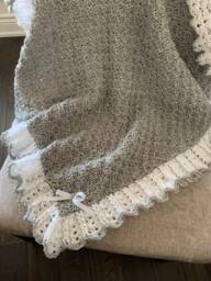 Grey Baby Blanket Crochet - Neutral Afghan Keepsake Gift Baby's First Shower