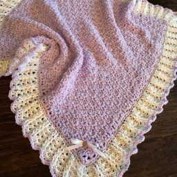 Grey Baby Blanket Crochet - Neutral Afghan Keepsake Gift Baby's First Shower - thumbnail 4