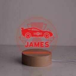 Personalised Racing Car Children's Night Light - Personalized For Boys Kids Lights Baby Bedroom - thumbnail 2