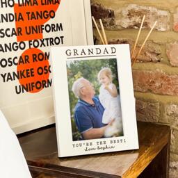 Grandad Gifts, Gift For From Grandchildren - Personalised Photo Frame, Birthday Grandparent Grandpa, Custom Frame 4x6 5x7 - thumbnail 1