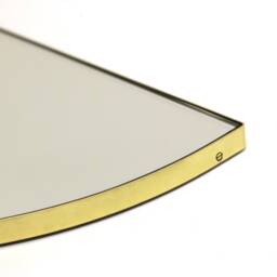 Luna??? Semicircular Minimalist Mirror With Brass Frame, Customisable - thumbnail 3
