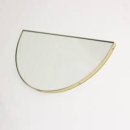 Luna??? Semicircular Minimalist Mirror With Brass Frame, Customisable - thumbnail 1