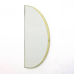 Luna??? Semicircular Minimalist Mirror With Brass Frame, Customisable - thumbnail 2