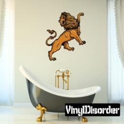 Medieval Lion Wall Decal - Fabric Vinyl Removable & Reusable Medievallionuscolor005Et