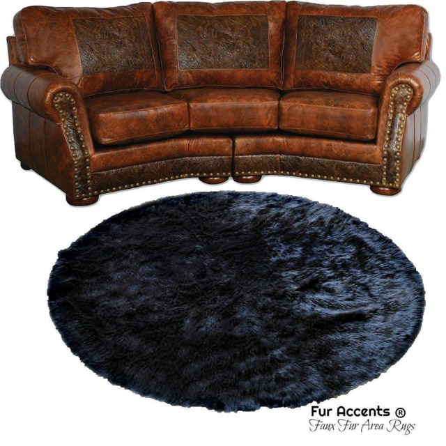 Plush Faux Fur Round Rug - Animal Friendly Shag Area Rug, Usa Made - image 1