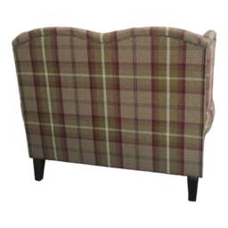 Wing Back Queen Anne Cottage 2 Seat Sofa -Balmoral Heather Tartan Fabric - thumbnail 4