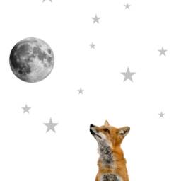 Fox Wall Decal Woodland Nursery Decor, Moon & Stars - thumbnail 2