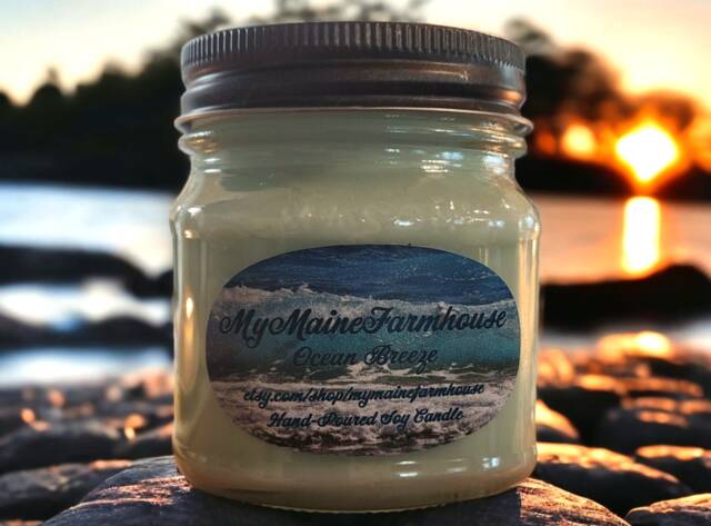 Ocean Breeze Soy Candle Handmade Coastal Scent, Maine Made - image 1