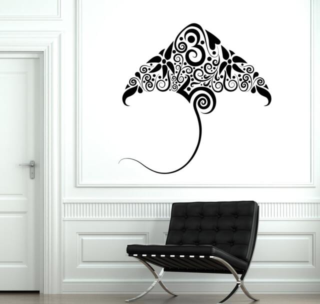 Wall Decal Stingray Ocean Marine Ornament Tribal Mural Vinyl Sticker 1893Dz - image 1