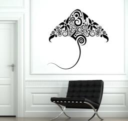 Wall Decal Stingray Ocean Marine Ornament Tribal Mural Vinyl Sticker 1893Dz - thumbnail 1