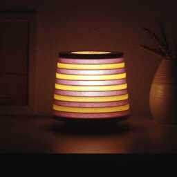 Unique Small Striped Table Lamp Handmade Decorative Lighting - thumbnail 3