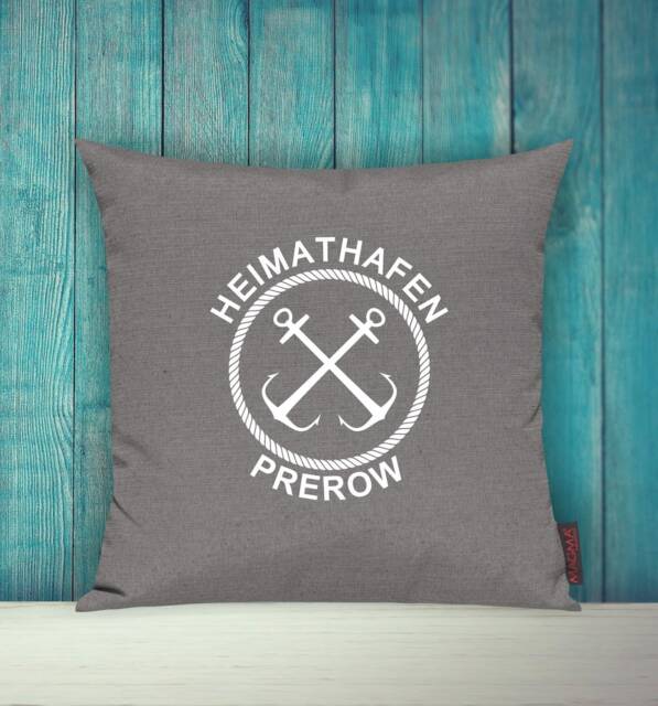 "Cushion Cover, Sofa Cushion ""Home Port Prerow, Family Holiday" - image 1