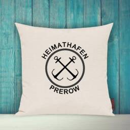 "Cushion Cover, Sofa Cushion ""Home Port Prerow, Family Holiday" - thumbnail 4