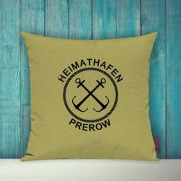 "Cushion Cover, Sofa Cushion ""Home Port Prerow, Family Holiday" - thumbnail 2