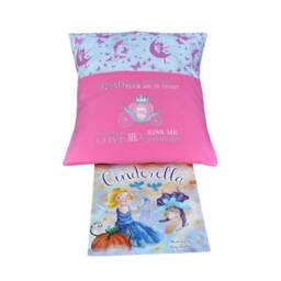 Cinderella Carriage Reading Pillow Embroidered Princess Book Cushion - thumbnail 3