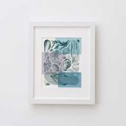 Coastal Flatlay Wall Art Print - Vintage Poster Design, Archival Quality Matte Fine Art Print. Risograph Print, Nautical Beach Gift - thumbnail 1