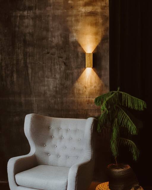 Handmade Oak Wall Lamp, Wood Sconce - Aurora M, Light Fixture, Night Light - image 1