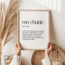 Mo Chuisle Irish Definition Print - Unique Gift For Loved Ones Phrase Wall Art Heartfelt Decor Romantic Celtic - thumbnail 1