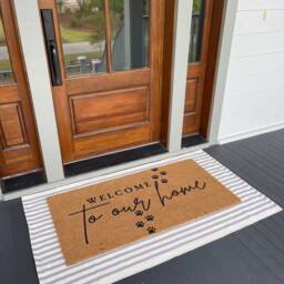 Dog Paws - Doormat Welcome To Our Home Gifts Pet Lover Gift Funny Mat Housewarming - thumbnail 1