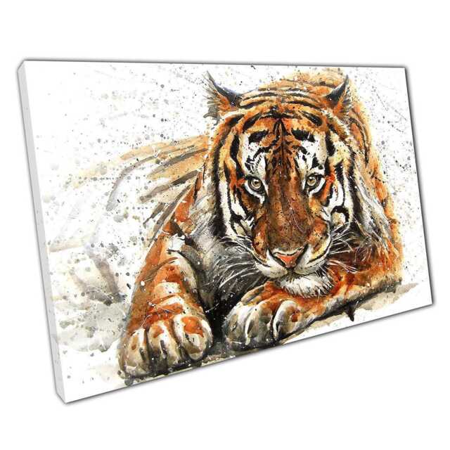 Majestic Tiger Watercolor Canvas Print Striking Wall Art For Home & Office Decor - image 1
