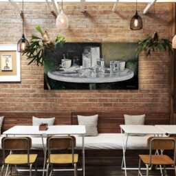 New Orleans Cafe Art Print Canvas Wall French Quarter Restaurant Decor Gift Idea Home Kitchen Still Life Collector Souvenir - thumbnail 3
