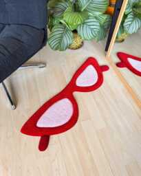 Cat Eye Glasses Tufted Rug/Handmade Rug, Fluffy Funny