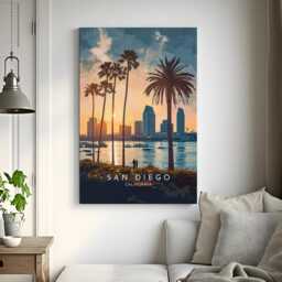 San Diego Travel Print - United States, California Poster, Home Decor, Gift Or Canvas - thumbnail 3