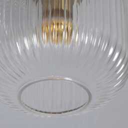 Aroa - Glass Shade Flush Mount Ceiling Light Mid Century Brass Accent - thumbnail 4