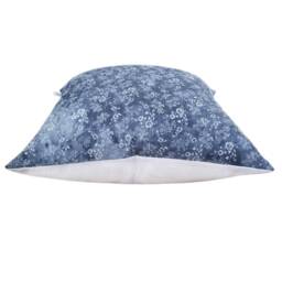 Blue Pillow Cover Floral Cushion Case & White Flowers Indigo Cotton Denim Blue Throw Accent Sofa Bed Square Or Lumbar - thumbnail 3